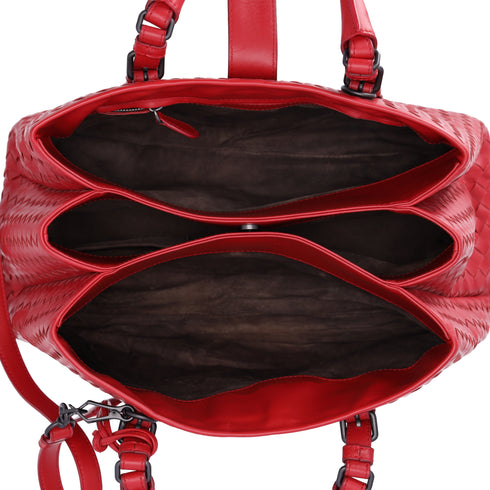 BOTTEGA VENETA Small Rome Bag Handbag Red Leather